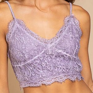 POL IRISH VIOLET LACE CROP TOP BRALETTE IN SIZE XL NEW IN PACKAGING